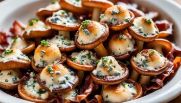 Blue Cheese Stuffed Bacon Wrapped Mushrooms