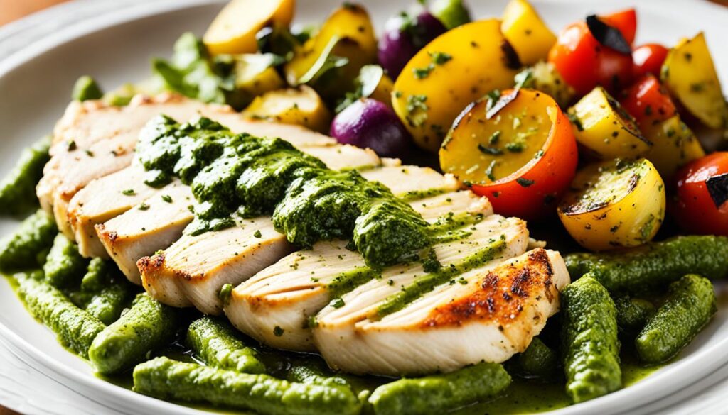 Oven-Baked Chicken with Basil Pesto