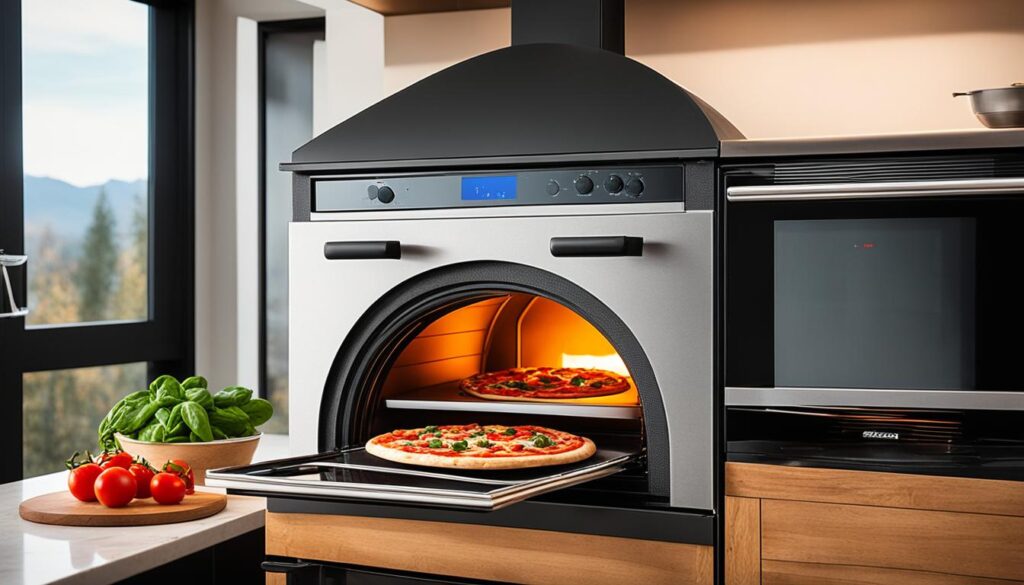Pizza stone in oven