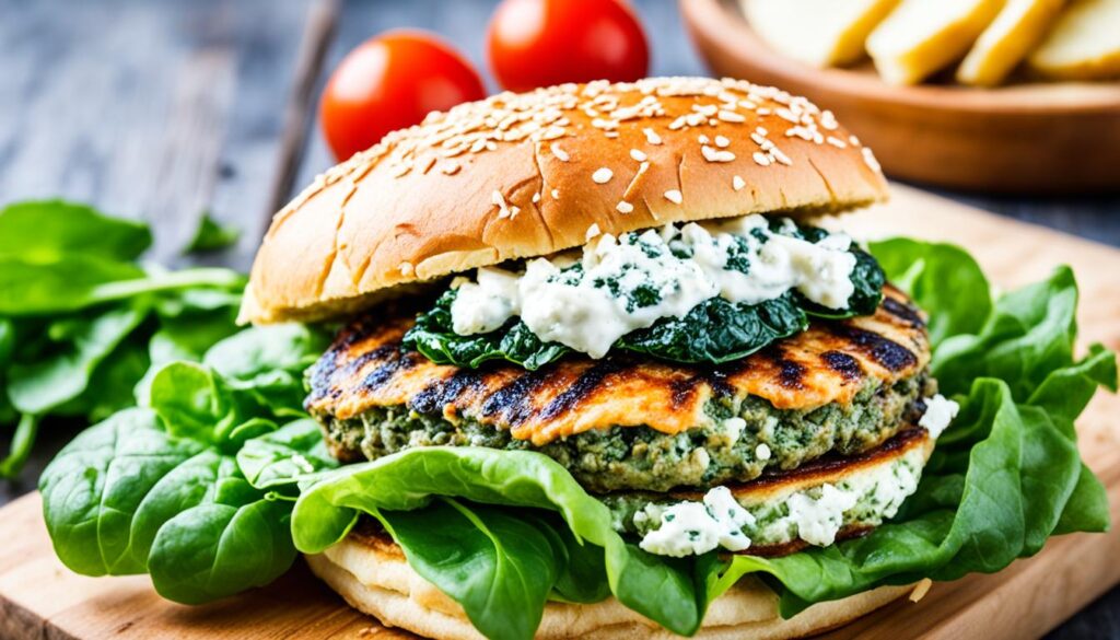 Spanakopita Burgers with Toppings
