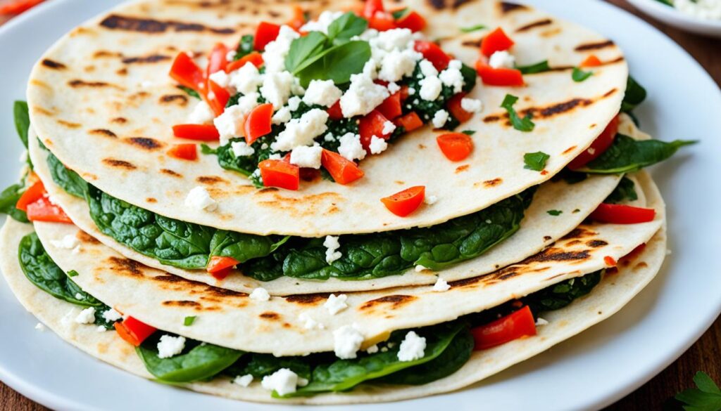 Vegan Spinach & Feta Quesadillas