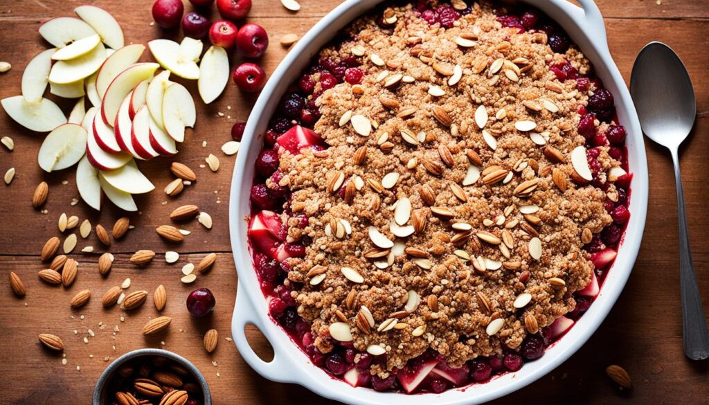 healthy cranberry apple crumble