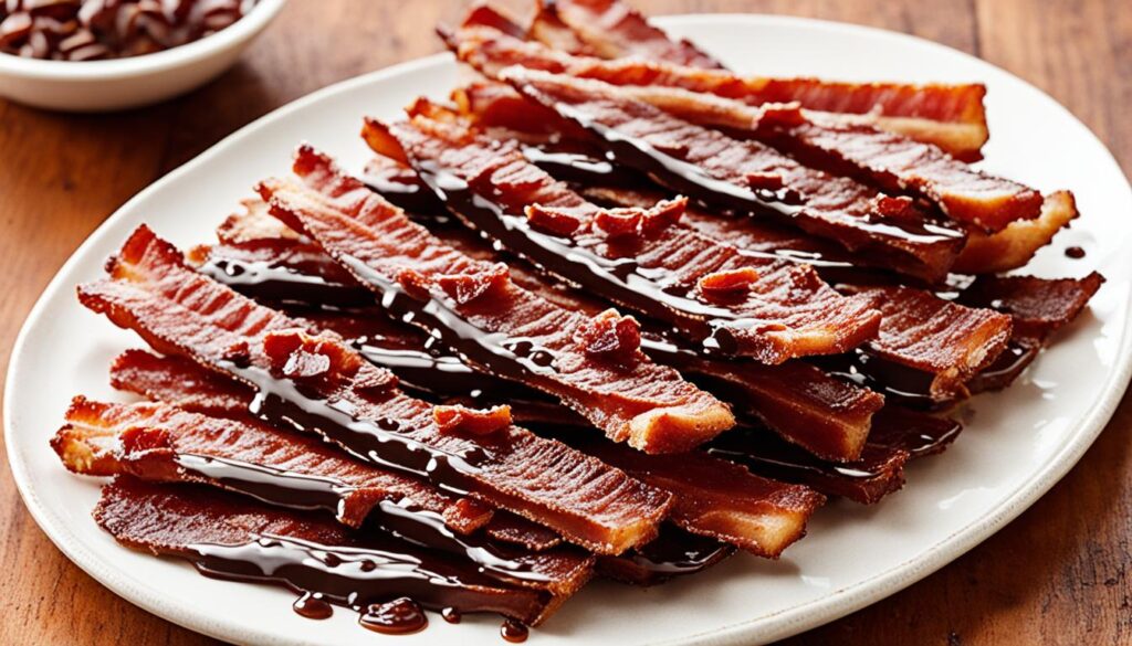 low sugar chocolate covered bacon