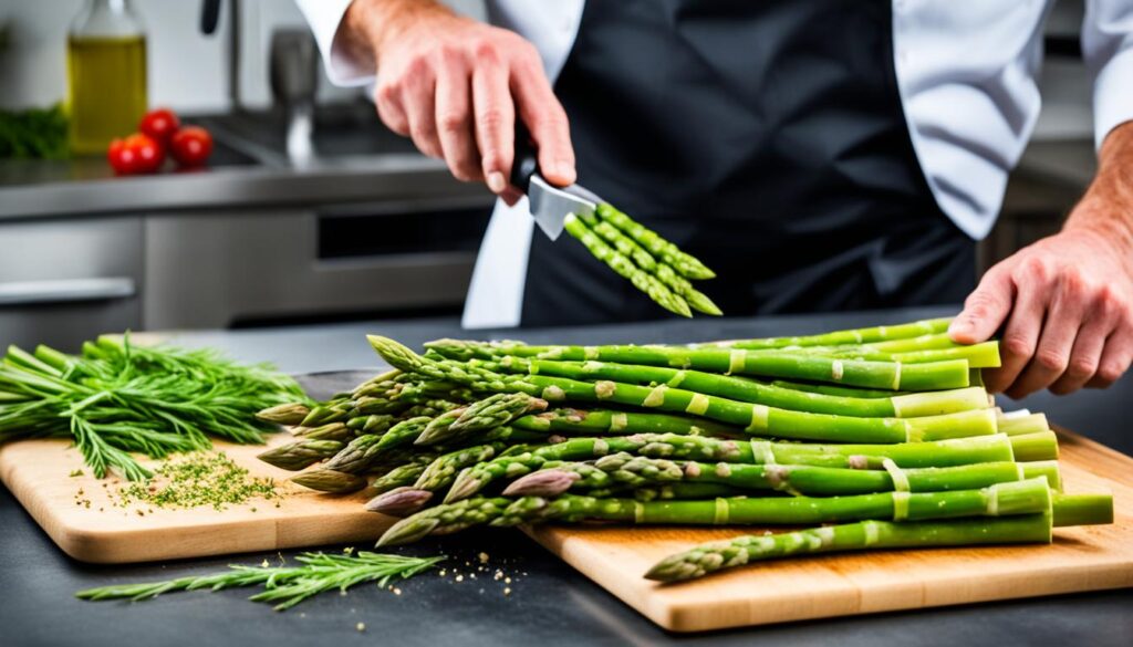preparing asparagus for air frying