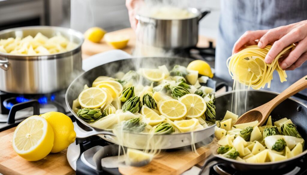 tips for making lemon artichoke pasta